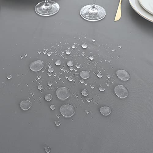 Image of FOLINS&HOME Grey Rectangle Tablecloth, 60 x 84 Inch Waterproof Table Cloth