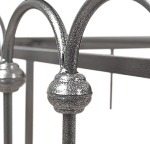 Tuseer Metal Bed Frame Queen Size With Vintage Headboard And Footboard Platform Base Wrought Iron Bed Frame Gray Silver (Queen, Gray Silver). #TOP7