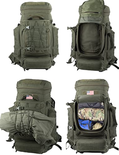 Xmilpax Internal Frame Backpack Military Rucksack Tactical Molle Pack For Backpacking Hiking Camping Hunting 70L (Black) #TOP3