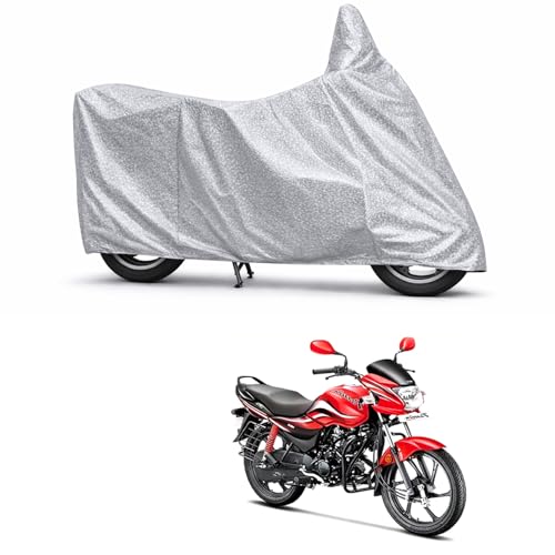 Image of 100% Waterproof Two Wheeler Body Cover Multi Layered Fabric Designed for Hero Passion Pro 110 | Belt Buckle Lock | Silver Mag
