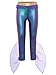 Yartina Kids Girls Mermaid Role Play Bottoms Mesh Waist Ruffle Flared Pants Metallic Fish Scales Print Pants Purple 14 Years