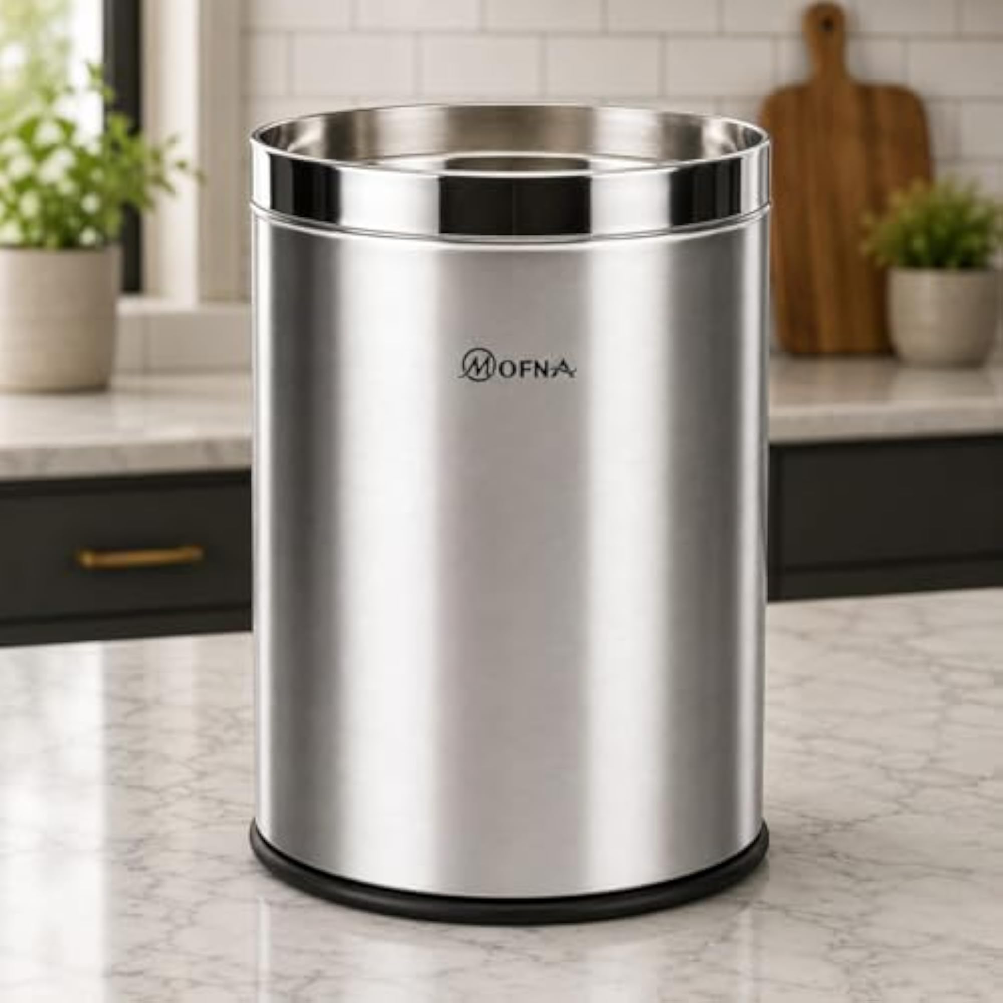 Stainless Steel Open Type Solid Dustbin Without Lid