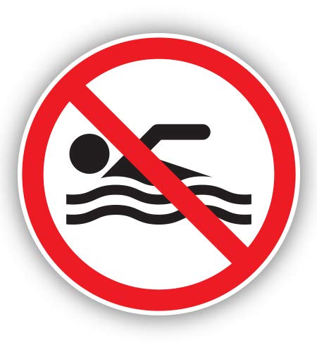 GT Graphics ExpressNo Swimming - 5" Vinyl Sticker - for Car Laptop I-Pad - Waterproof Decal