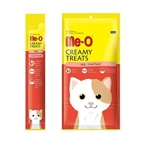 Image of Me-O Adult Cat Food Wet Creamy Treats Crab, 60 g (Pack of 12)