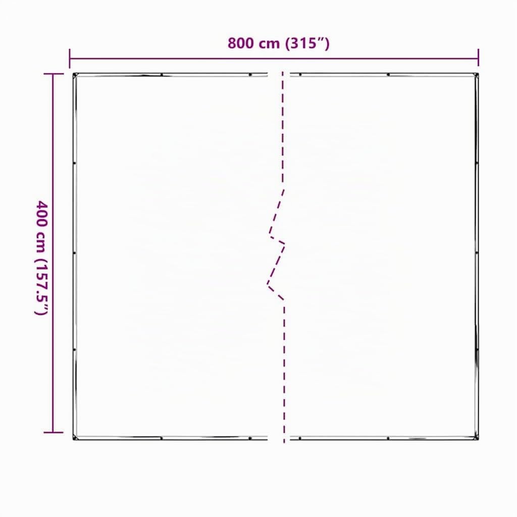 vidaXL Lona Transparente de Alta Resistencia Polietileno 4 x 8 m Impermeable con Ojales