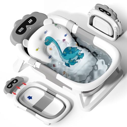 AVIDOR Baby Bathtub,Collapsible Bathtub for Newborn to Toddler,Durable Essential Infant Bath Tub,Portable Travel Baby Tub with Soft Bath Net,No-Slip...