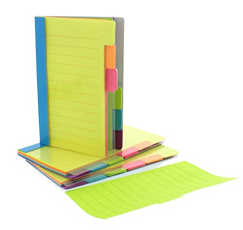 Redi-Tag, Rtg10245, Assorted Tab Ruled Sticky Notes, 3 / Pack, Multicolor #TOP3
