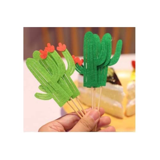 Ndier Cactus Cake Topper Set de 24 Cupcake Toppers para Hawaii Boda y cumpleaños Tema Party DIY decoración