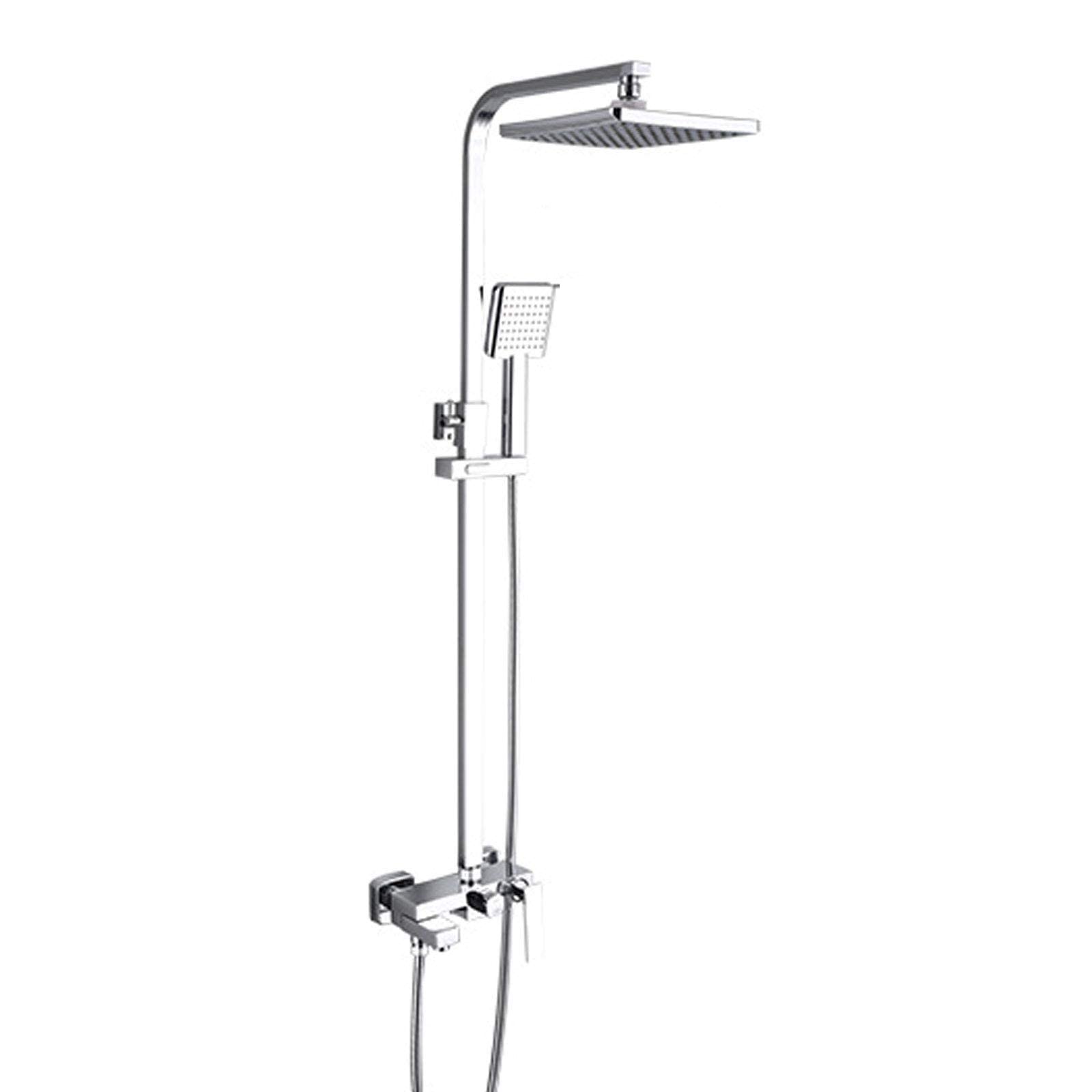 Mitigeur de douche moderne chromé de qualité hôtel avec colonne de douche en laiton