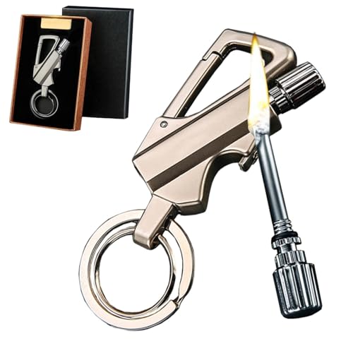 Accendino a fiammifero permanente, accendino portachiavi, apribottiglie, accendino impermeabile, adatto for regali di viaggio e campeggio all'aperto.(Silver)