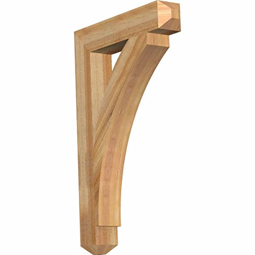 Ekena Millwork BKT04X22X34THR04RWR Thorton Craftsman Rough Sawn Bracket, 4" Width x 22" Depth x 34" Height, Western Red Cedar