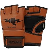 Muka Sports MMA Gloves Men - Open Palm Punching Bag Gloves - Leather Martial Arts Boxing Gloves f...