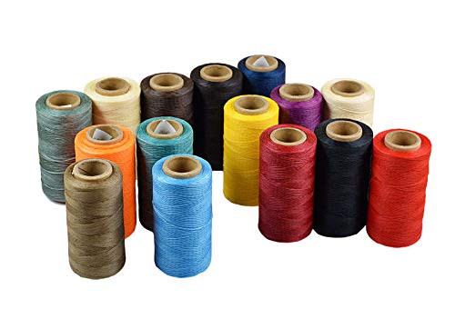 Hilo encerado para coser cuero 260 m gris miniatura 2