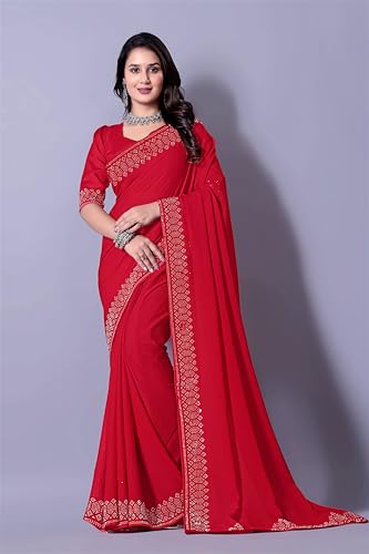 Image of FASHION Women's Trendy Banarasi Kanjivaram Navy Color Art Silk Saree with Blouse Material