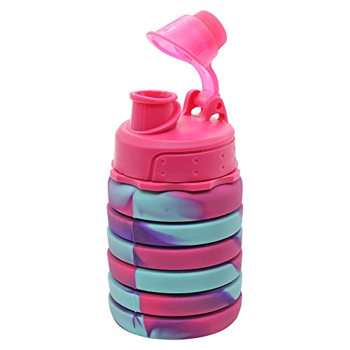 Image of HAMSTER London Silicone Expandable and Foldable Water Bottle for Kids 500ml (Hot Pink)