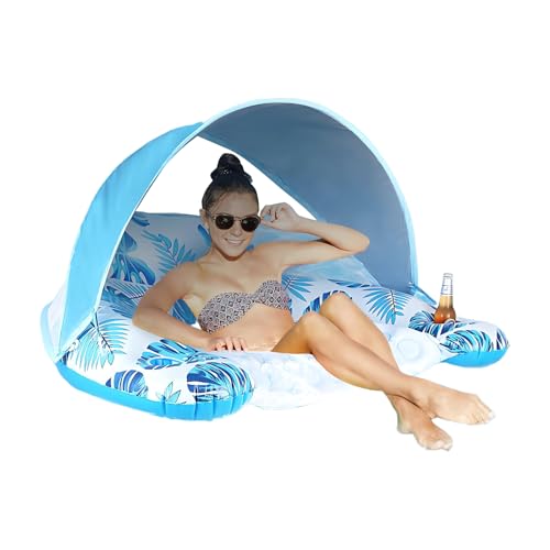 Gonfiabile Piscina Adulti Con Parasole, Sedia Galleggiante Piscina Adulti Con Portabevande, Amaca Gonfiabile Mare, Materassino Gonfiabila Piscine, Poltrona Gonfiabila Piscine Con Schienale