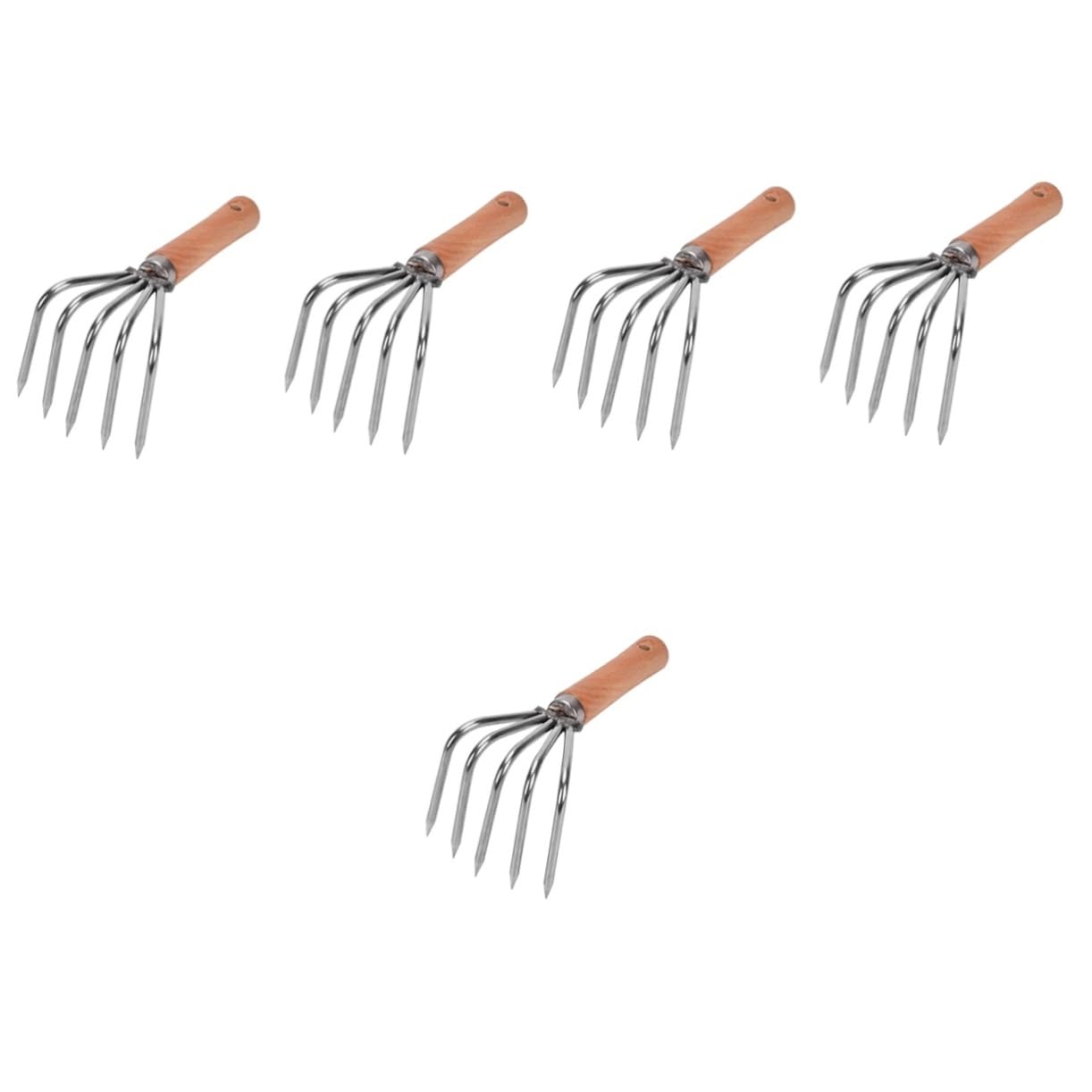 SAFIGLE 5pcs Supplies Tine Beach Tiller Rake Wooden Weeding Cm Garden Practical Multipurpose Short Essentials Gardeners with Crab Dig Fork Home for Grass Tools Japanese Digging Oyster