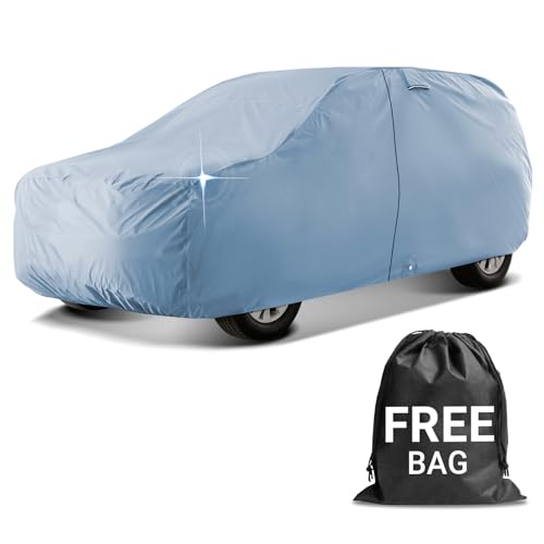 Image of iCarCover 18-Layers Premium Universal Fit SUV Car Cover Waterproof All Weather Sun Rain Snow UV Protection Outdoor Indoor Full Exterior Covers for Automobiles Sedan Hatch Coupe Fit for 145-154 inch