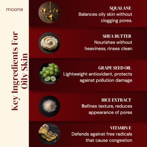 Image of Moone Squalane Silk Melt - Balm to Foam Double Cleanser for Oily Skin | Removes SPF, Sebum & Pollution Build-Up | Makeup Remover Cleansing Balm with Squalane, Rice & Grape Extract - 100g