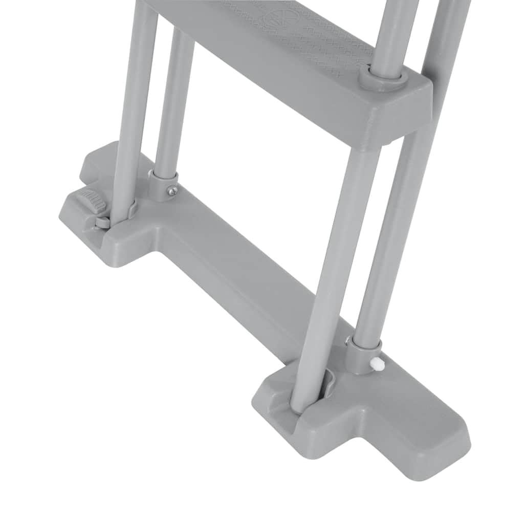 Échelle de Piscine de sécurité à 4 marches Flowclear 132 cm en Acier et Plastique, adaptée aux piscines Hors Sol jusqu'à 132 cm, avec marches réglables antidérapantes pour accès Facile et