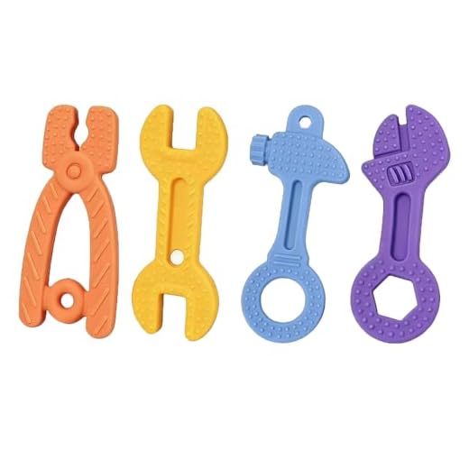 Haili Baby Teething Toys for 0-6 Months 6-12 Months, Freezer BPA Free Silicone Baby Molar Teether Chew Toys, Hammer Wrench Spanner Pliers Shape Baby Boy Toys