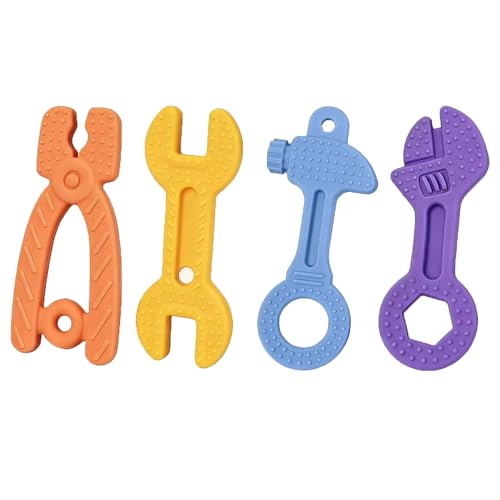Haili Baby Teething Toys, Baby Teethers for 3-6months, Freezer BPA Free Silicone Teethers for Babies, Hammer Wrench Spanner Pliers Shape Teether Chew...