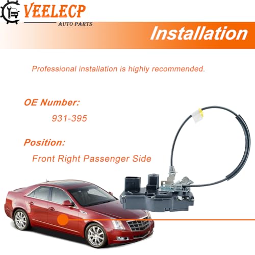 Image of Door Lock Actuator Compatible with 2008-2014 CTS Front Right Passenger Side with Passive Entry Models