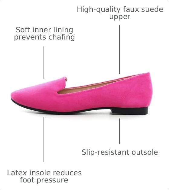 Image of Dear Time Women's Casual Loafers Flats Comfortable Round Toe Dress Shoes Slip On Ballet Flats for Women Work Office Shoes