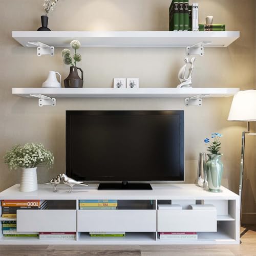 Supports d'étagère murale métal blanc de qualité supérieure - 7