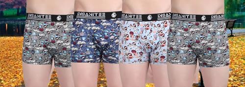 Image of Men's Extra Thin Elastic Nylon Underwear Long Comfortable Breathable Comfort All Over Printed Design Boxer