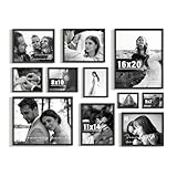 DUENPY 11 Pack Picture Frames Collage Wall Decor Set, Multi-Size Photo Frames for Wall Mounting, Gallery Wall Picture Frames Kit with 2pcs 16x20, 4pcs 11x14, 3pcs 8x10, 2pcs 5x7, Black Frame Sets