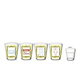Silver Buffalo Friends Quotes 4-Piece Mini Set Glass, 4 Count (Pack of 1), Clear