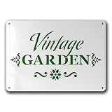 Schablone Vintage Garden Schrift Garten - BO89