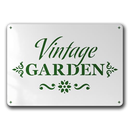 Schablone Vintage Garden Schrift Garten