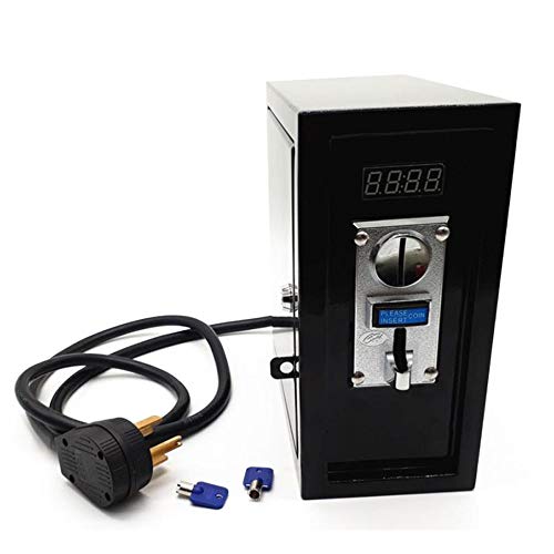 Tongmisi Electronic Timer Controll Box with 6 Kind Coins Selector Acceptor 220V Power Supply for Arcade Coin Operated Machine,Dryer (4 Pin US Plug)