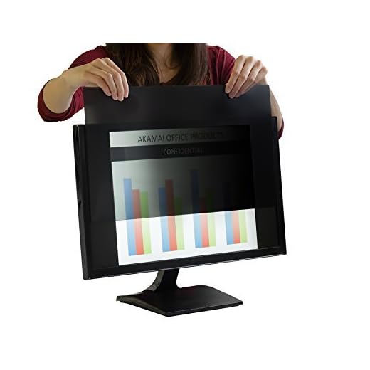 27" Akamai Computer Privacy Screen (16:9) - Black Security Shield - Desktop Monitor Protector - UV and Blue Light Filter (27 inch 16:9 Diagonally Measured, Black)