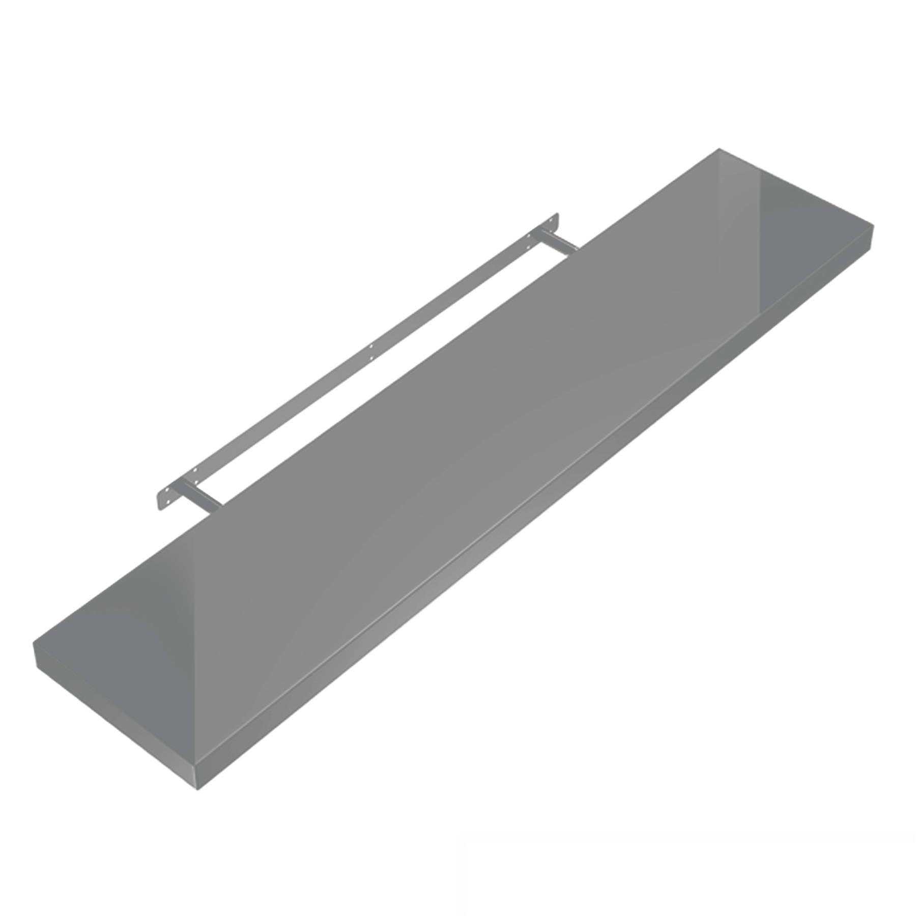 Shelfinity 1pc Grey Floating Shelves for Wall | 60cm High Gloss Modern Wall Shelves | for Bedroom Living Room Bathroom Kitchen Office | Floating Shelf Unit Ideal for Display & Storage