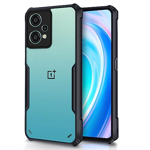 Pikkme OnePlus Nord Ce 2 Lite 5G Back Cover | Crystal Clear Transparent Back | Ultra Hybrid | Full Camera Protection | Raised Edge | Bumper Back Case (Black)- Best and cheap mobile covers in India