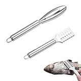 2 Stück Fischentschupper Edelstahl,Fisch schäler Fischschuppen entferner Fische Schuppen Fischschuppenschaber,Fischschuppenentferner für schnellere und einfachere Fischschuppen hautentfernung Peeling.