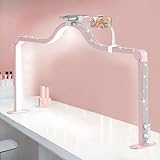 Afatnao Upgraded Nail Tech Lamp with Dual Phone Holder, 34 in Foldable Large Nail Light for Desk, 3 Modes 3000K-6000K LED Manicure Lamp, Half Moon Light for Lash Eyelash Extension, Tattoo, Eyebrows