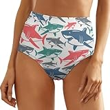 UMENG Yellow Green Sharks Braga Hípster Mujer Calzoncillos De Cintura Alta Braguita De Bikini Ropa Interior