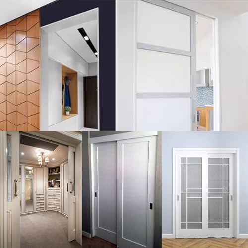 Sliding Barn Door Hardware Set - Top Mount Aluminum Track & Hanger Kit for Pocket Doors, Room Divider, Easy Installation, Durable, Modern Design, Ideal for Home & Office Decor