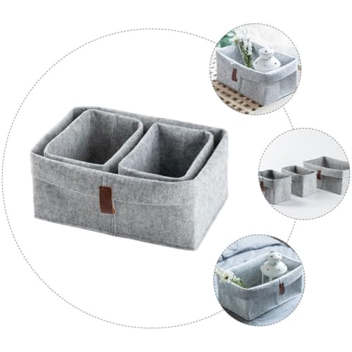 Cesta de fieltro plegable para eliminar el desorden de papeles en la oficina 4