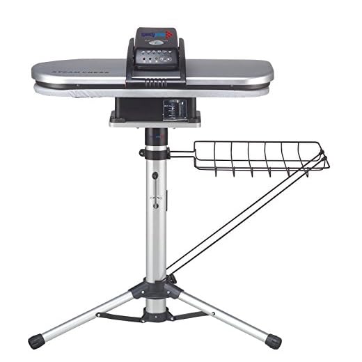 Presse à Vapeur ESP avec Support/Socle Télescopique, Réglable en Hauteur - Argent (+ Une Housse et une Bande en Mousse Extra PVC 45,00 € et Autres Accessoires)