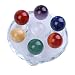 7 Chakra Orb Set with Glass Healing Stand, Chakra Gemstone Ball Reiki Healing Crystals Set