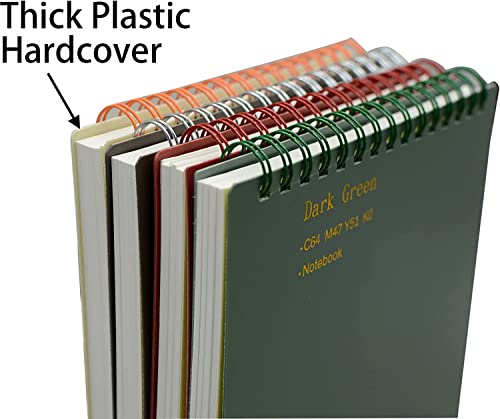 Top Bound Spiral Notebook, 4 Pcs 4 Color 9.8 Inch X 6.9 Inch B5 Size Thick Plastic Hardcover 7Mm College Ruled Paper 80 Sheets (160 Pages) Journal For School And Office Supplies (4 Pcs B5) #TOP5