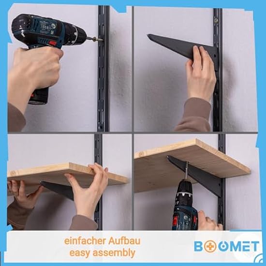 Sistema Scaffalatura A Parete Bianco - 4 Ripiani 80x25cm, Portata 55kg, Montaggio Facile Per Casa E Ufficio