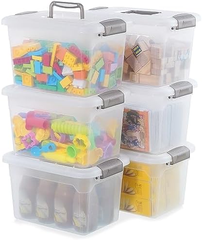 Amazon.com - Citylife 6 Packs 8.5 QT Storage Bins with Lids Clear ...