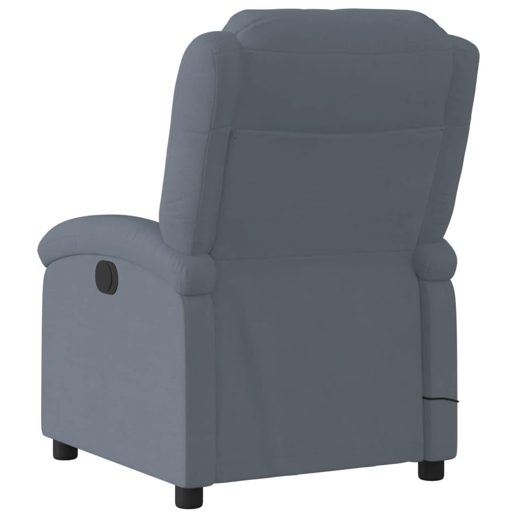 IKAYAA Sillón Masaje Reclinable Sillón Masaje Eléctrico Sillon Relax Reclinable Sillon Reclinable Manual Sillón Relax de Terciopelo, con Prácticos Bolsillo, Gris Oscuro