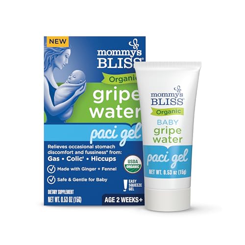 Mommy's Bliss Organic Gripe Water Pacifier Gel for Newborns, Infant Gas, Colic & Fussiness*, Age 2